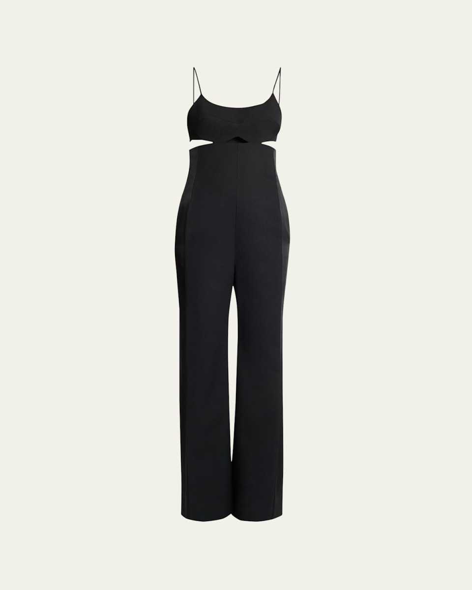 Cut-Out Wool Cami Jumpsuit